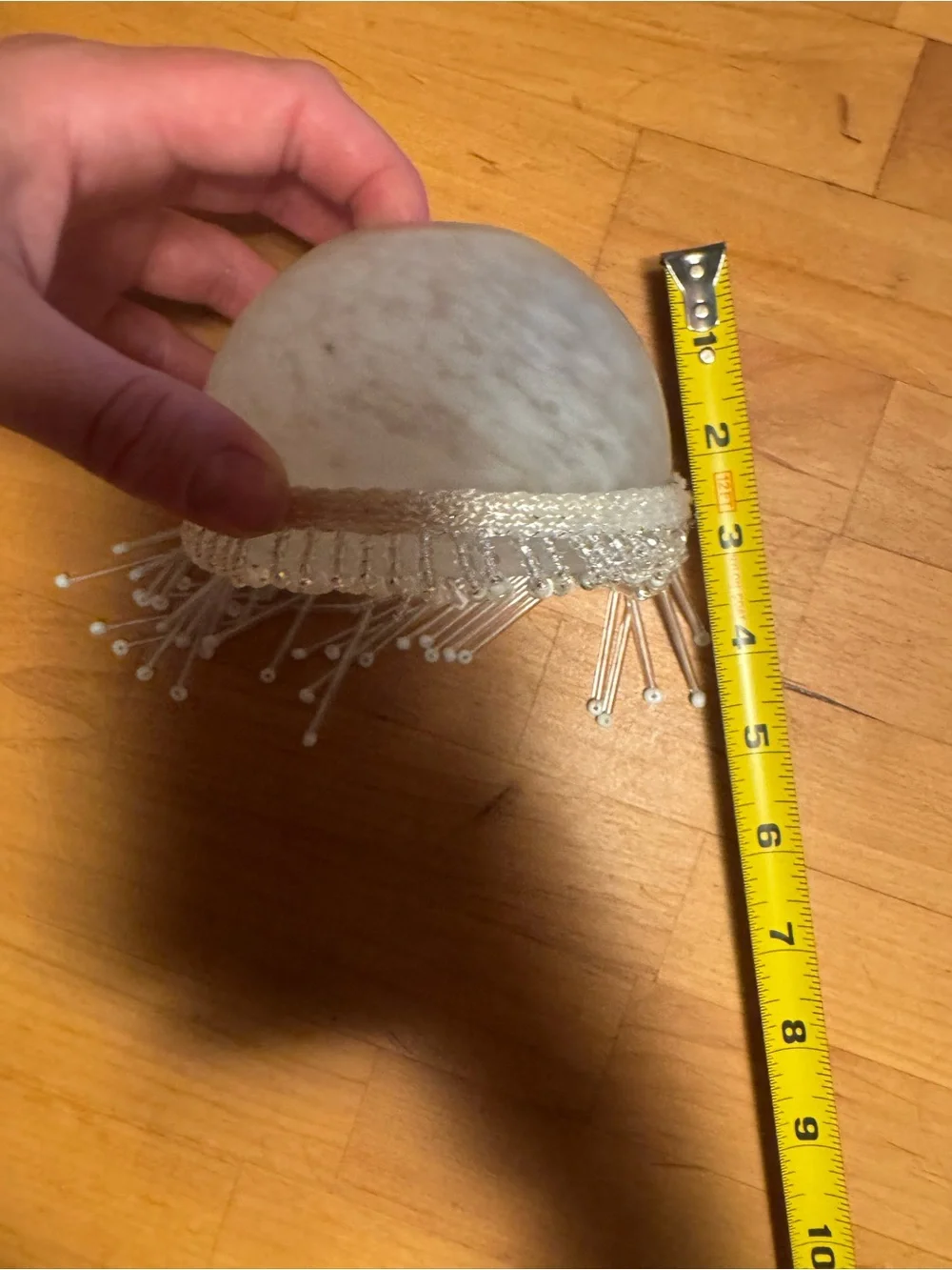 Beaded Fringe White Decorative Hanging Accent
